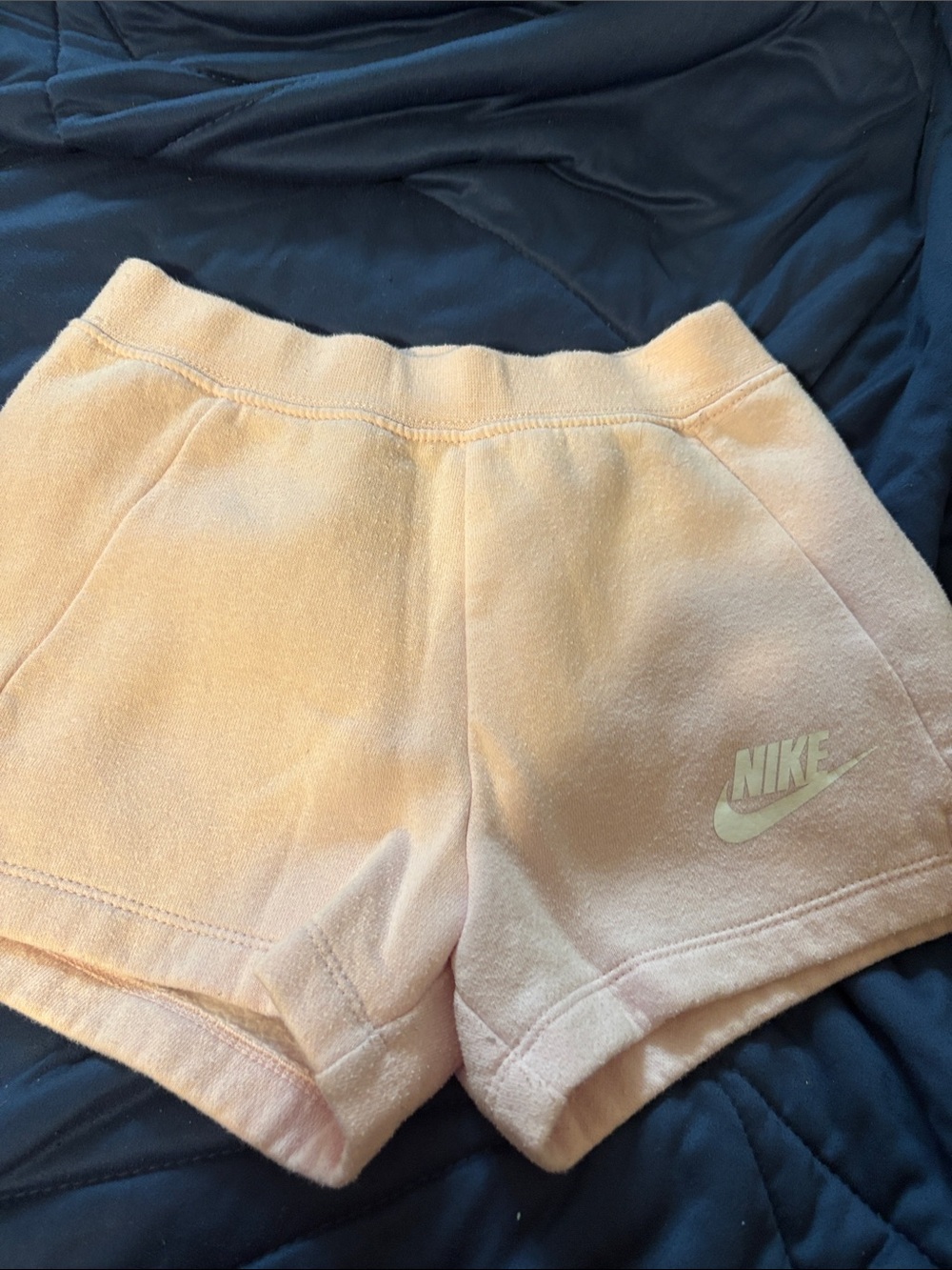 Nike Kids Peach Terry Shorts with White Logo